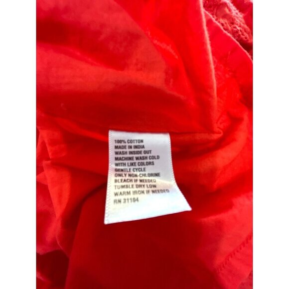 Crown & Ivy Womens Dress Orange Eyelet Lace Lined Cap Sleeves Ruffle Size XL NWT - Picture 4 of 7